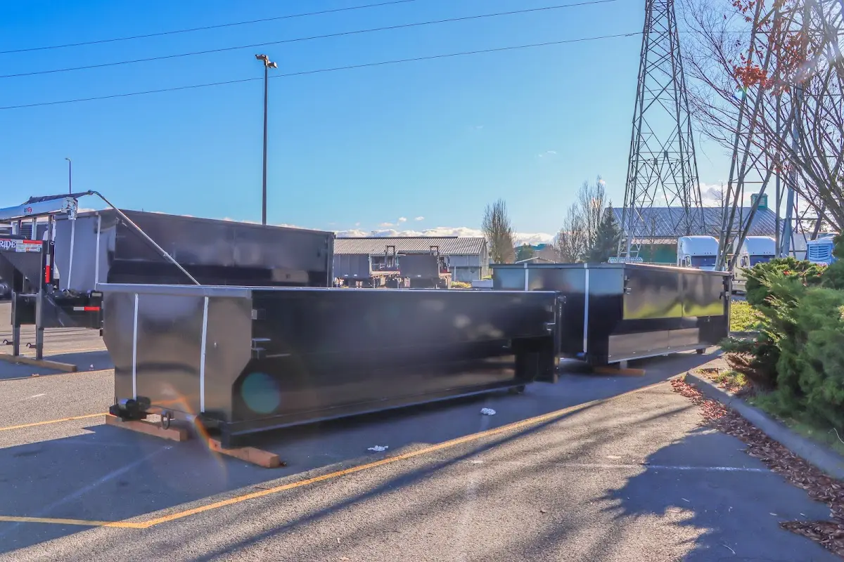 Roll-off dumpster ready for waste disposal at job site for Roofing Dumpster Rental in Greenville